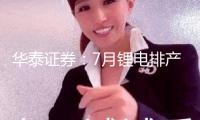 華泰證券：7月鋰電排產(chǎn)整體環(huán)比增加
